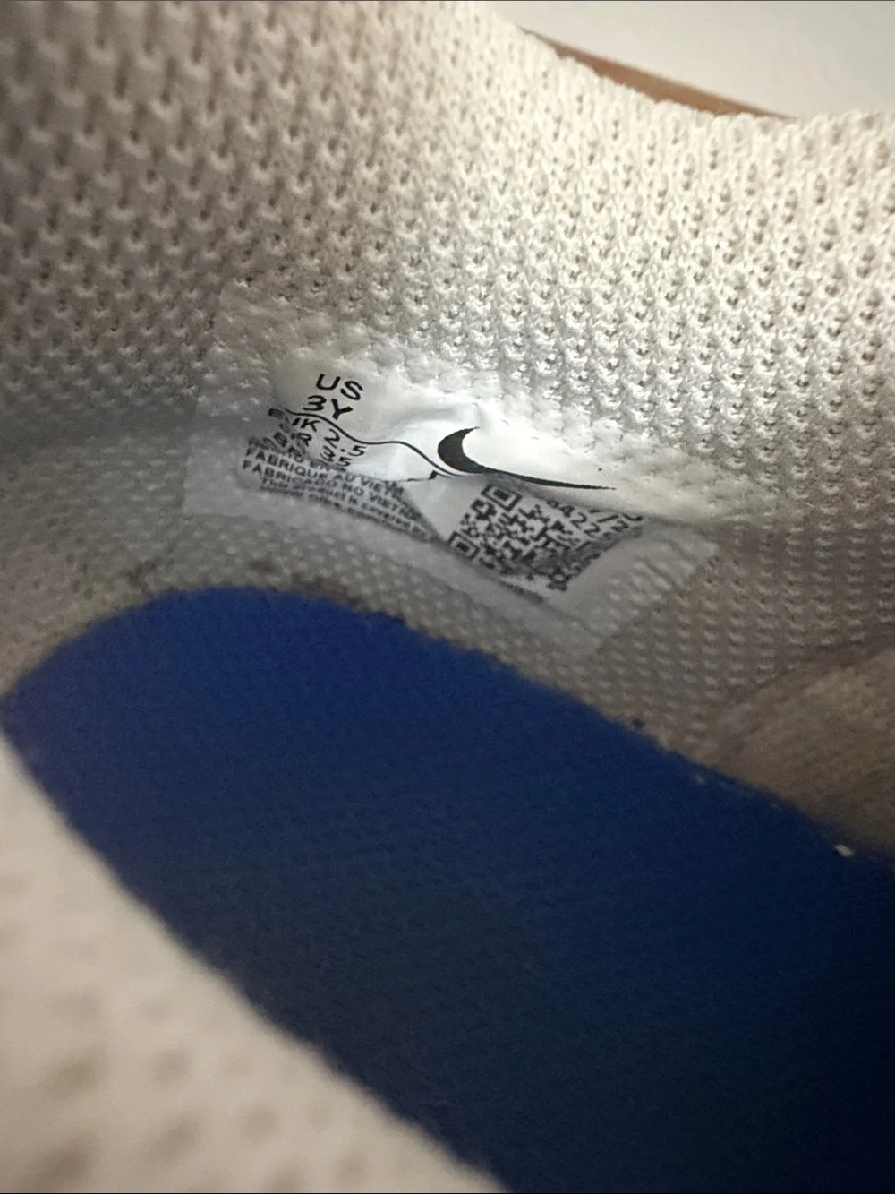 Boys Nike Dunk Low Summit White & Royal Blue Sneakers Size 3